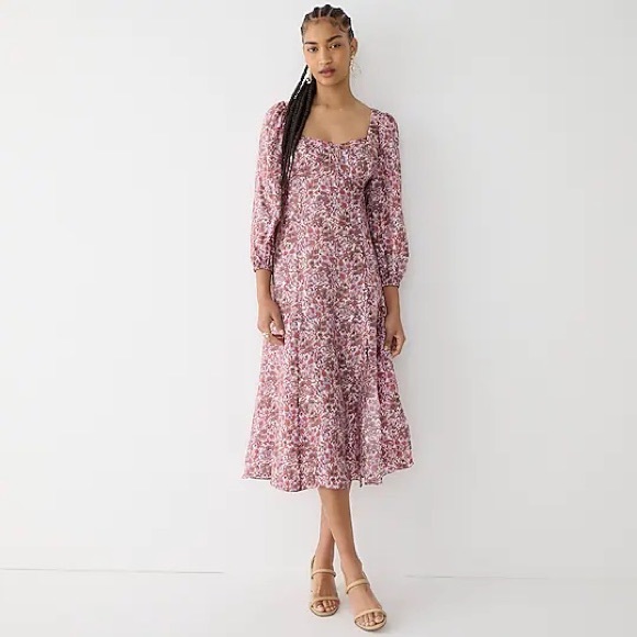 J. Crew Dresses & Skirts - 🌸 J. Crew Sweetheart long-sleeve midi dress in fête floral